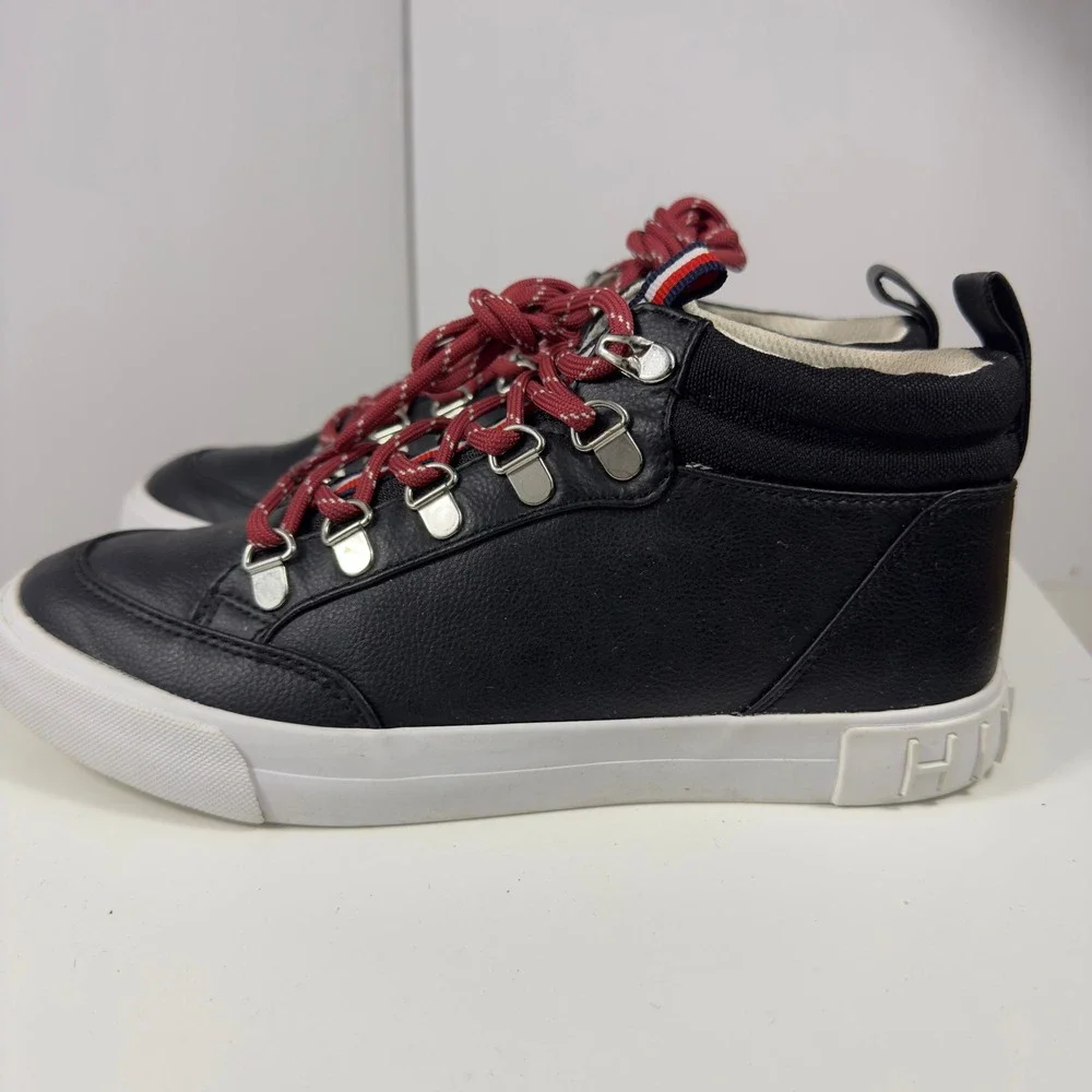 Tommy Hilfiger Jael Women Size 7 Black High Top Sneaker Boots TWJAEL Lace Up